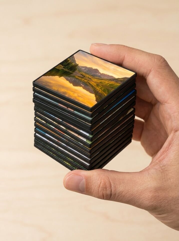 12 Fotoğraflı Kişiye Özel Premium Kare Magnet Seti (5x5 cm)