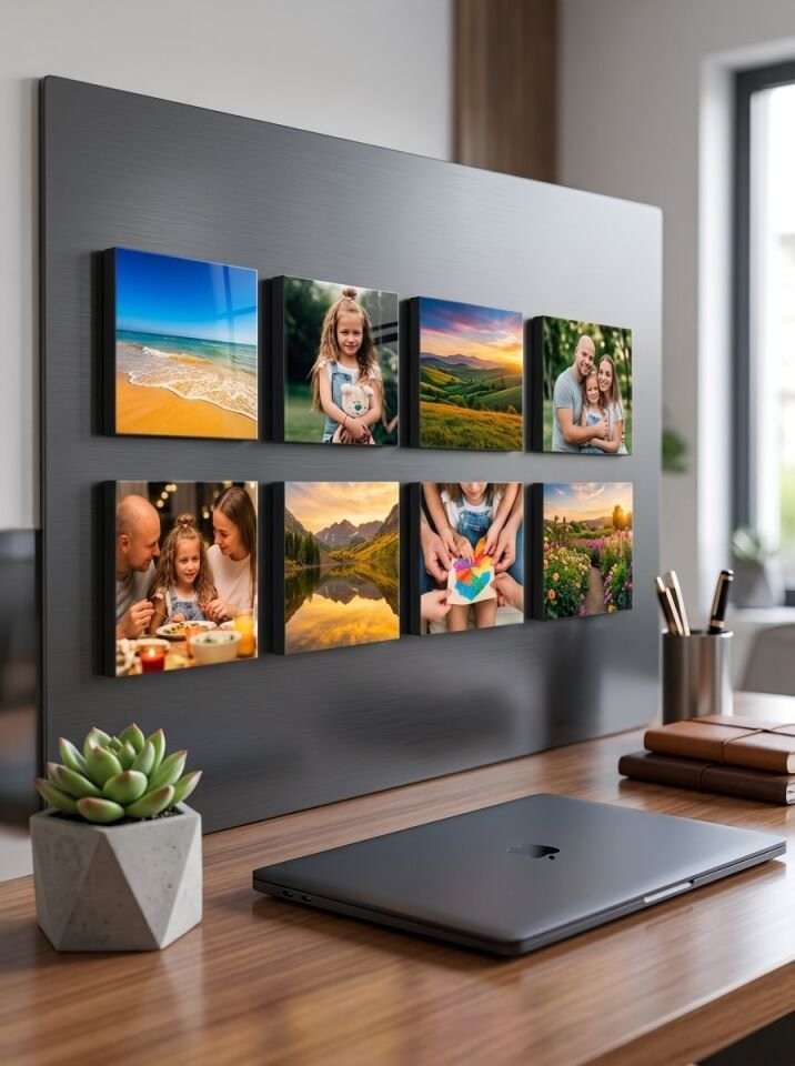 12 Fotoğraflı Kişiye Özel Premium Kare Magnet Seti (5x5 cm)