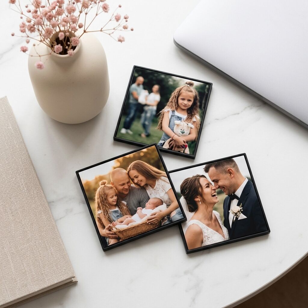 12 Fotoğraflı Kişiye Özel Premium Kare Magnet Seti (5x5 cm)