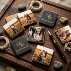 12 Fotoğraflı Kişiye Özel Premium Kare Magnet Seti (5x5 cm)