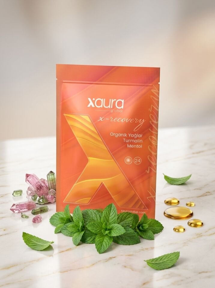 XAura X-Recovery Transdermal Terapi Bandı (Organik Yağlar, Turmalin, Mentol)