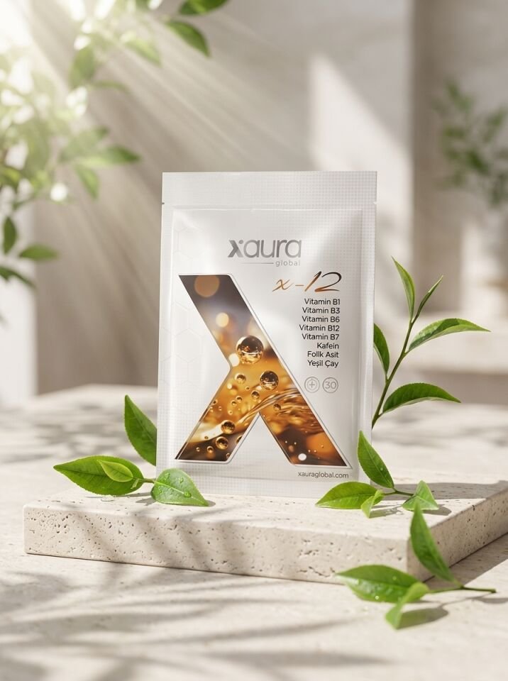 X-Aura X-12 Transdermal B-Kompleks ve Enerji Bandı (B12 Vitamini, Kafein, Yeşil Çay)