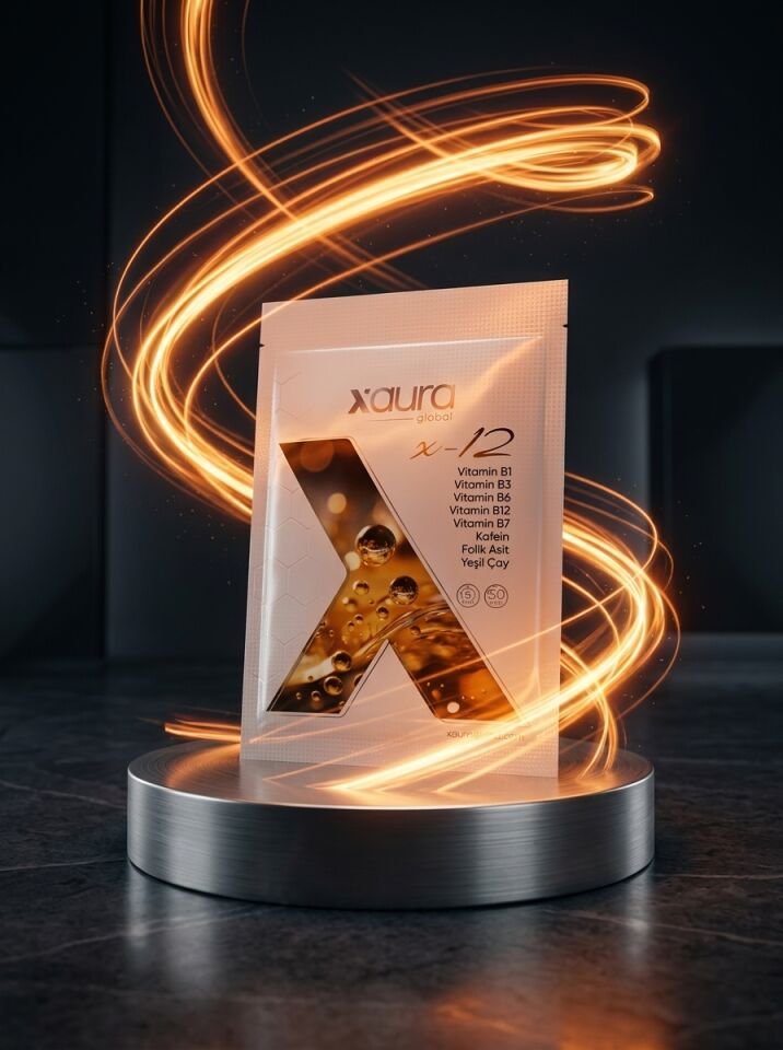 X-Aura X-12 Transdermal B-Kompleks ve Enerji Bandı (B12 Vitamini, Kafein, Yeşil Çay)