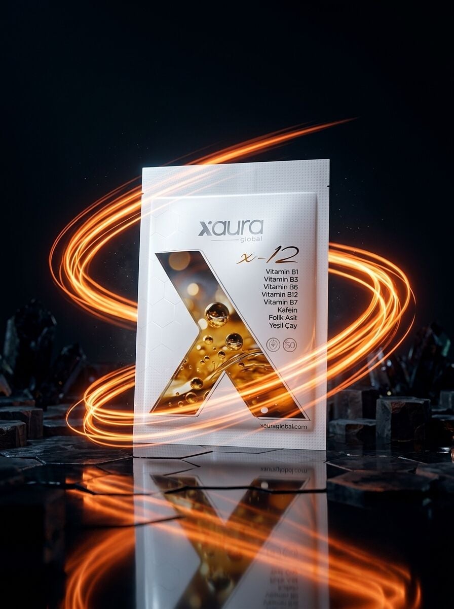 X-Aura X-12 Transdermal B-Kompleks ve Enerji Bandı (B12 Vitamini, Kafein, Yeşil Çay)