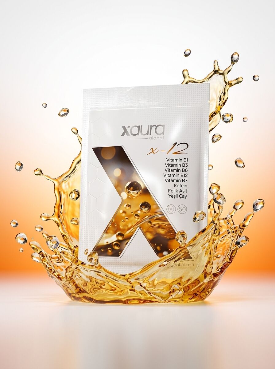 X-Aura X-12 Transdermal B-Kompleks ve Enerji Bandı (B12 Vitamini, Kafein, Yeşil Çay)