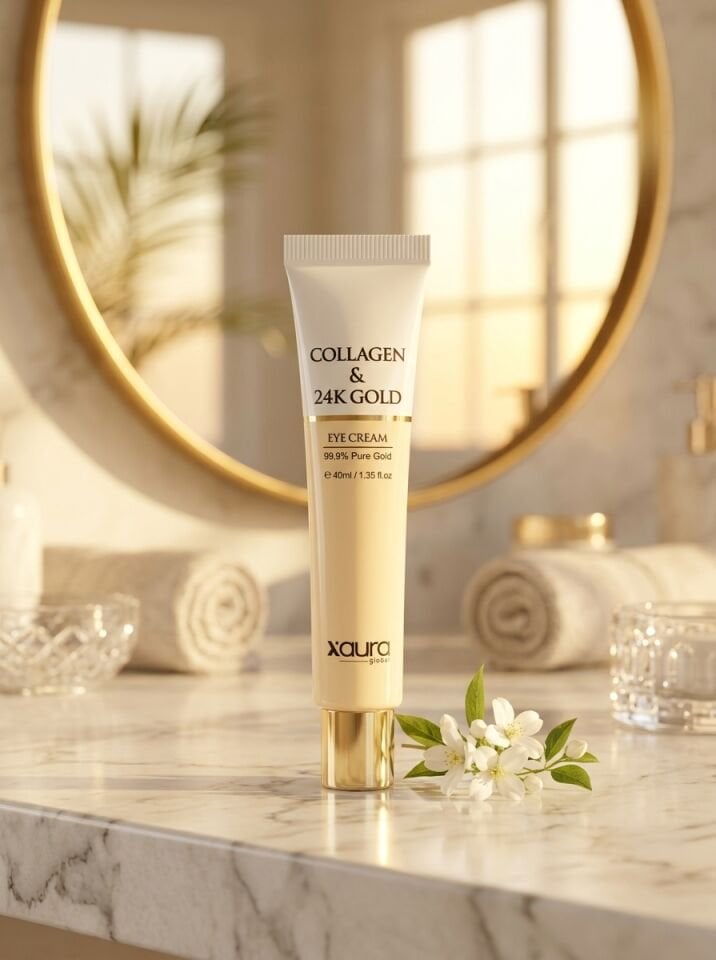 X-Aura Beauty 24K Gold & Collagen Göz Çevresi Kremi ( %99.9 Saf Altın Etkili)