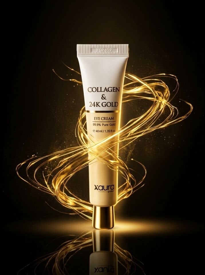 X-Aura Beauty 24K Gold & Collagen Göz Çevresi Kremi ( %99.9 Saf Altın Etkili)
