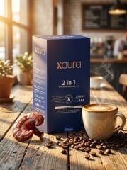 X-Aura 2 in 1 Şekersiz Hazır Kahve - Reishi Mantarlı Fonksiyonel Gurme Kahve (14 gr x 20 Adet)