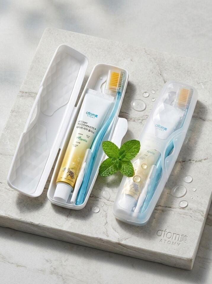 Atomy Oral Care System - Propolis Diş Macunu & Altın Tozlu Diş Fırçası Seyahat Seti