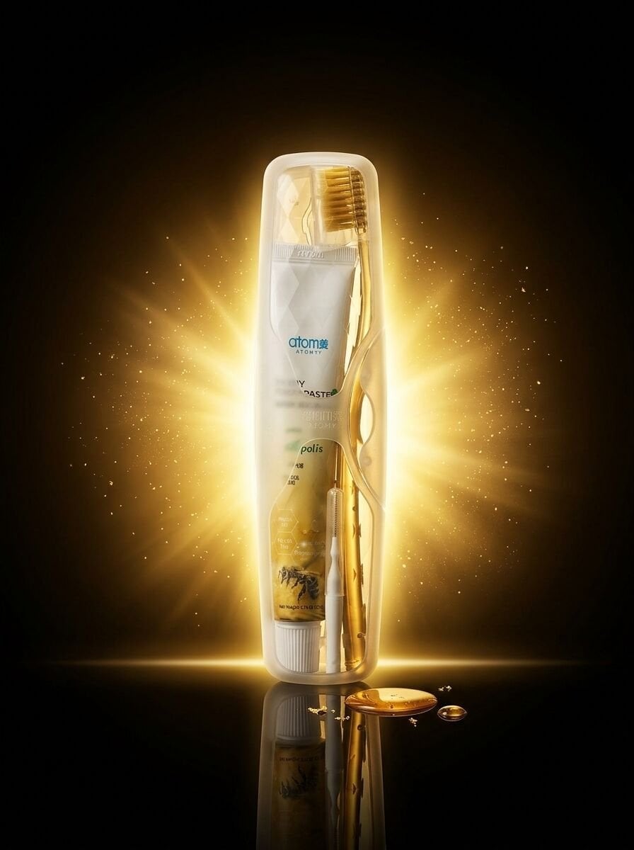 Atomy Oral Care System - Propolis Diş Macunu & Altın Tozlu Diş Fırçası Seyahat Seti