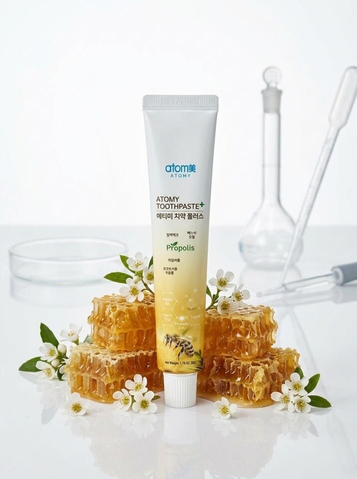 Atomy Oral Care System - Propolis Diş Macunu & Altın Tozlu Diş Fırçası Seyahat Seti