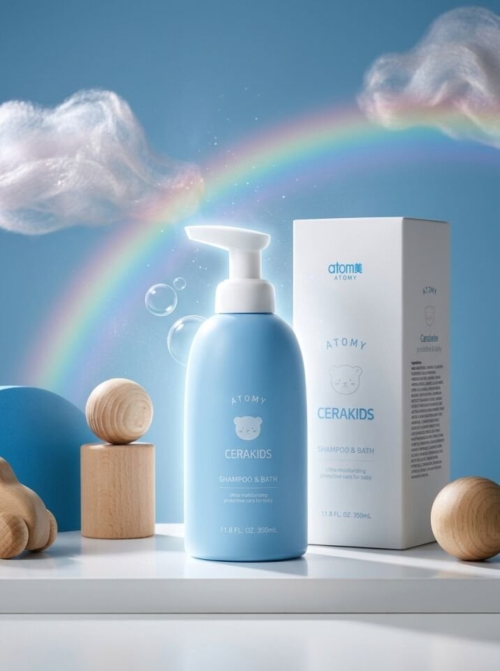 Atomy Cerakids Shampoo & Bath - Seramid Destekli Göz Yakmayan Bebek ve Çocuk Şampuanı (350 ml)