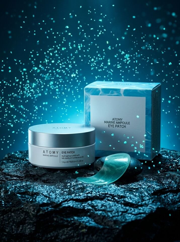 Atomy Marine Ampoule Eye Patch - Deniz Ampulü Özlü Morluk ve Kırışıklık Karşıtı Hidrojel Göz Bandı (60 Adet)