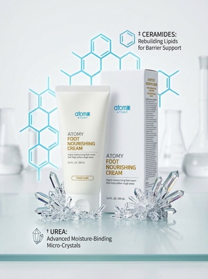 Atomy Foot Nourishing Cream - Üre ve Seramid Destekli Topuk Çatlağı ve Sertleşmiş Deri Karşıtı Ayak Bakım Kremi (100 ml)