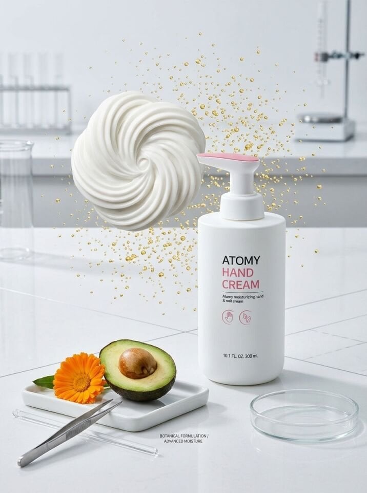 Atomy Hand Cream - Avokado ve Aynısefa Özlü Yoğun Nemlendirici Dev Boy El ve Tırnak Bakım Kremi (300 ml)