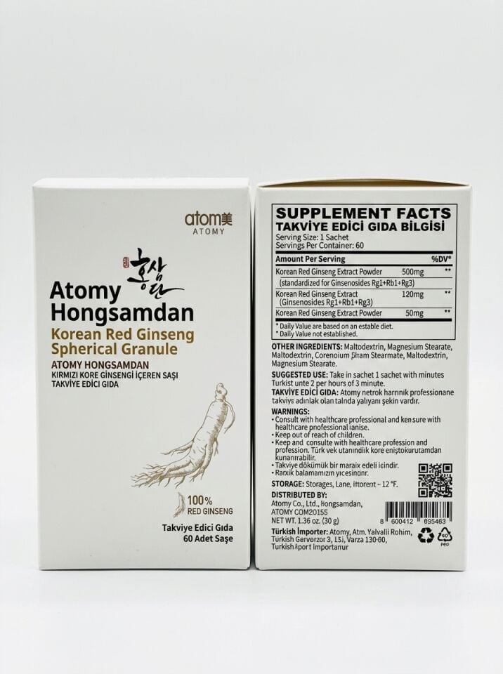 Atomy Hongsamdan Kore Kırmızı Ginseng Granül 60 Saşe