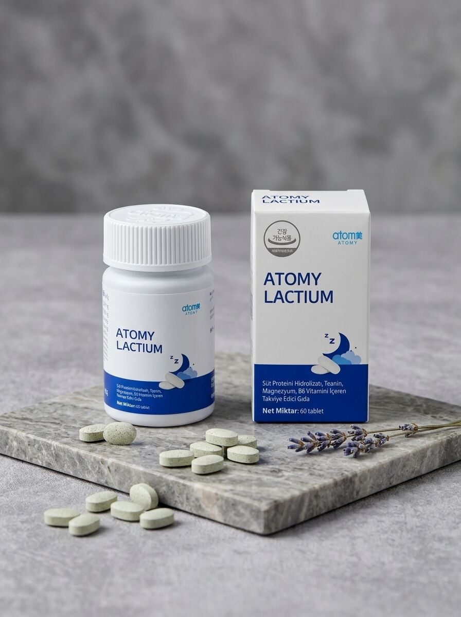 Atomy Lactium Süt Proteini Hidrolizatı, L-Teanin, Magnezyum ve B6 İçeren 60 Tablet