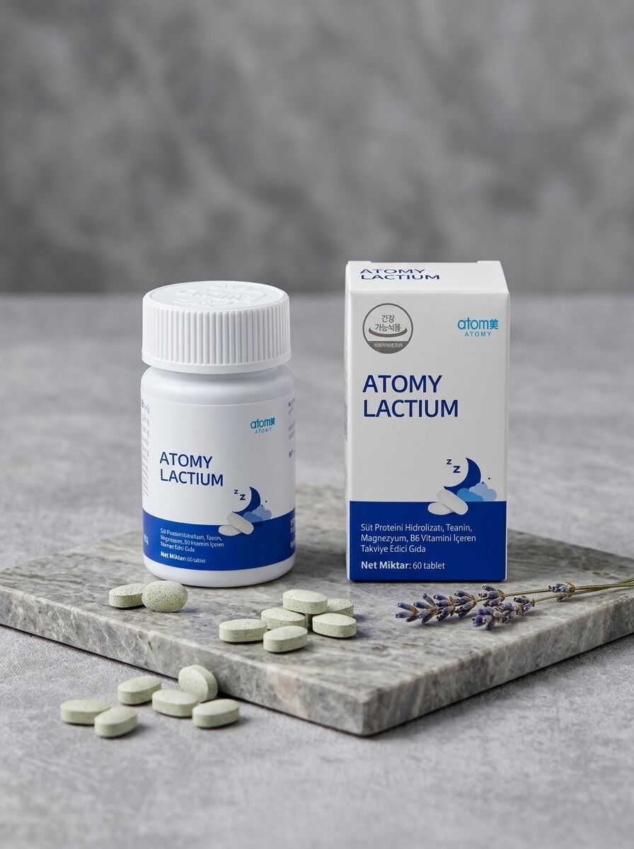 Atomy Lactium Süt Proteini Hidrolizatı, L-Teanin, Magnezyum ve B6 İçeren 60 Tablet