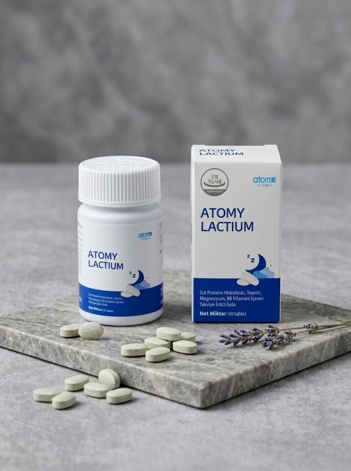 Atomy Lactium Süt Proteini Hidrolizatı, L-Teanin, Magnezyum ve B6 İçeren 60 Tablet