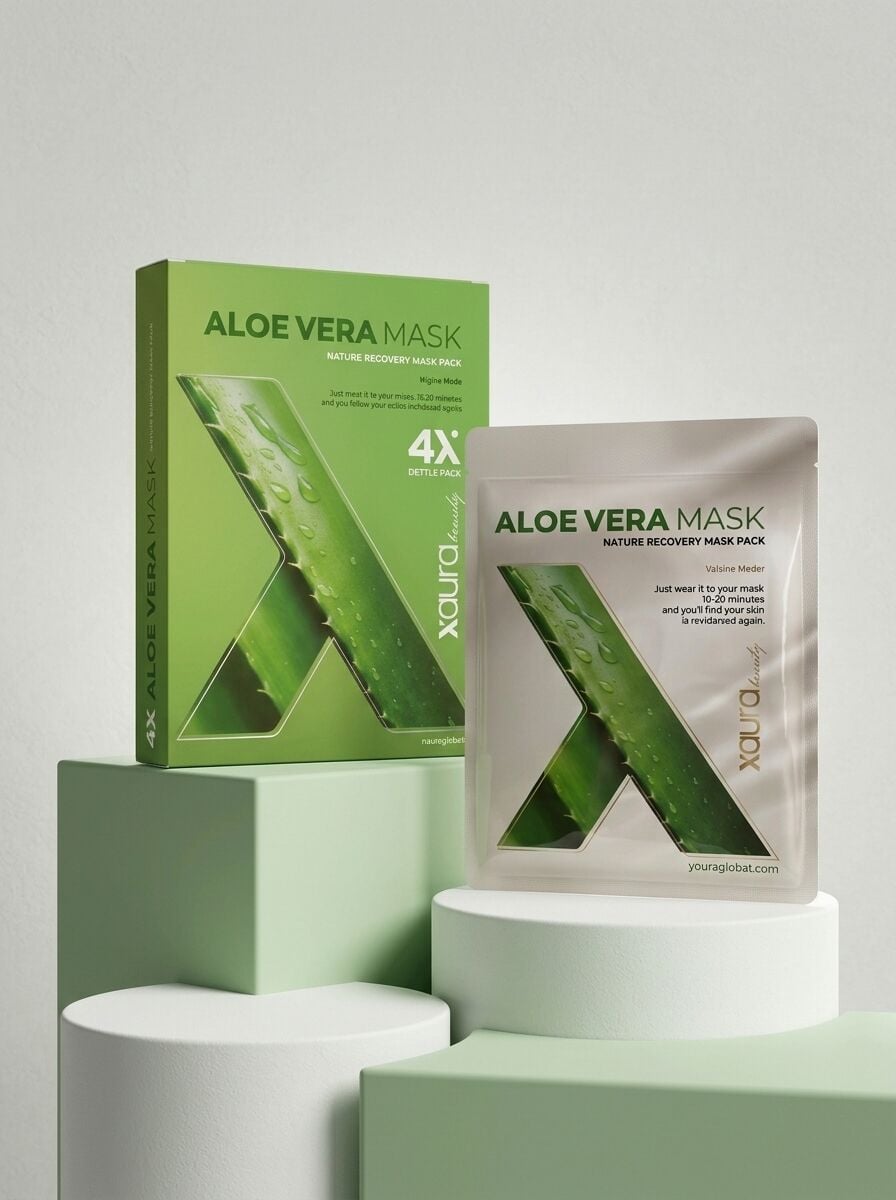 Xaura Beauty Aloe Vera Mask – Nature Recovery Kağıt Yüz Maskesi (4'lü Paket)