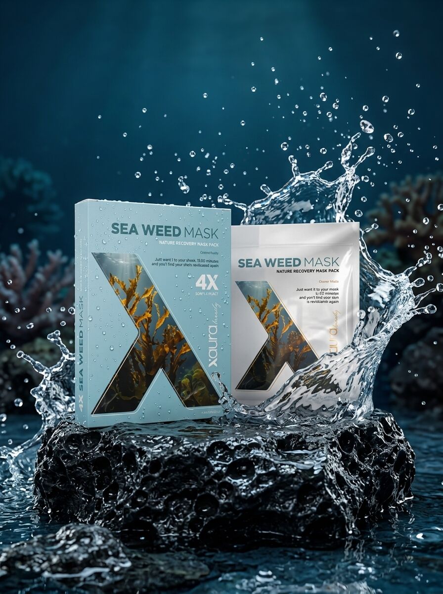 XAura Seaweed Mask Deniz Yosunu Özlü Canlandırıcı Kağıt Yüz Maskesi 4'lü Paket