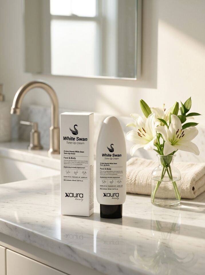 Xaura Beauty White Swan Tone-Up Kremi 150 ml – Yüz & Vücut İçin Anında Beyazlatıcı, Ton Eşitleyici ve Kırışıklık Karşıtı Bakım Kremi