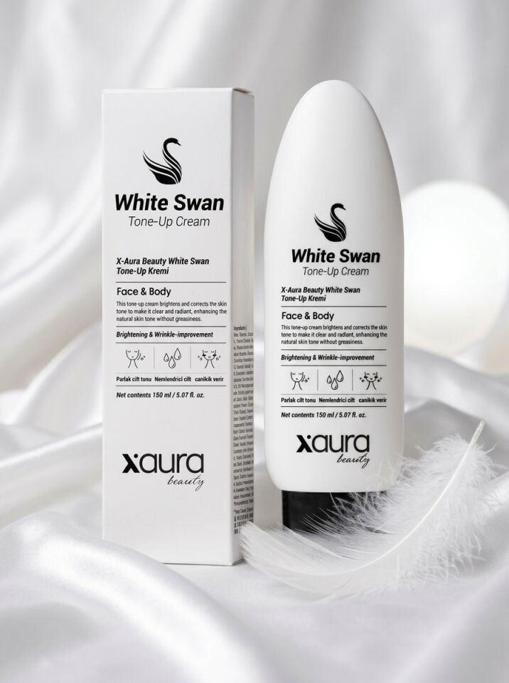 Xaura Beauty White Swan Tone-Up Kremi 150 ml – Yüz & Vücut İçin Anında Beyazlatıcı, Ton Eşitleyici ve Kırışıklık Karşıtı Bakım Kremi